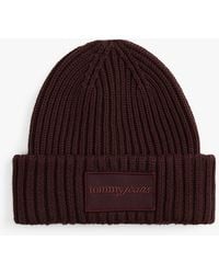Tommy Hilfiger - Berretto A Coste Con Patch Logo Tono Su Tono - Lyst