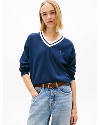 Tommy Hilfiger - Relaxed Tipped V-Neck Jumper - Lyst