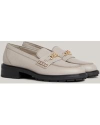 Tommy Hilfiger - Th Monogram Leather Loafers - Lyst