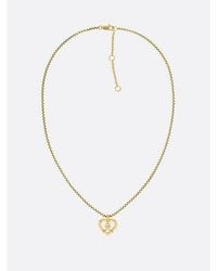Tommy Hilfiger - Vergulde Ketting Met Th-Monogram En Hart - Lyst
