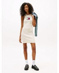 Tommy Hilfiger - Vestido Corto De Punto Acanalado Sin Mangas - Lyst
