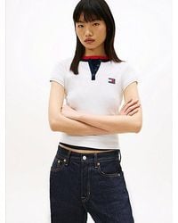 Tommy Hilfiger - Camiseta Tommy Badge Slim De Cuello Henley - Lyst