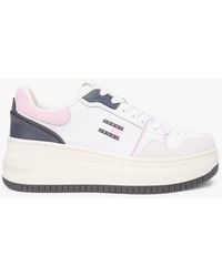 Tommy Hilfiger - Retro Platform Basketball Trainers With Leather - Lyst