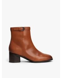 Tommy Hilfiger - Leren Enkellaars Met Monogramgesp - Lyst