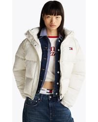 Tommy Hilfiger - Logo Print Hooded Puffer Jacket - Lyst