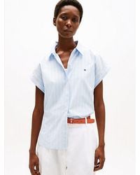 Tommy Hilfiger - Relaxed Fit Poplin Overhemd Met Korte Mouwen - Lyst