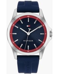 Tommy Hilfiger - Stainless Steel Silicone Strap Watch - Lyst