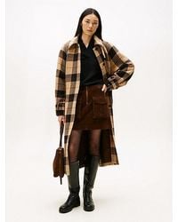 Tommy Hilfiger - Oversized Geruite Jas Van Wolmix Met Ceintuur - Lyst