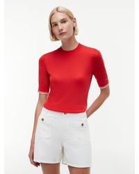 Tommy Hilfiger - Tipped Short Sleeve Jumper With Silk - Lyst