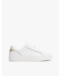 Tommy Hilfiger - Metallic Leren Sneaker Met Logo - Lyst