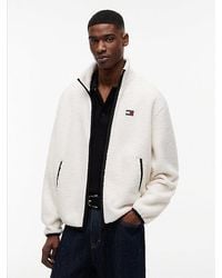 Tommy Hilfiger - Badge Teddy Relaxed Zip Thru Sweatshirt - Lyst