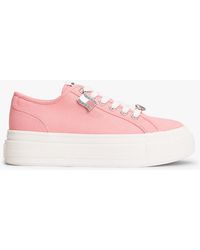 Tommy Hilfiger - Canvas Platform Trainers With Charms - Lyst