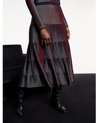 Tommy Hilfiger Gebreide Midi-rok Met Plooien - Blauw