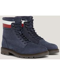 Tommy Hilfiger - Signature Lace-up Nubuck Leather Ankle Boots - Lyst