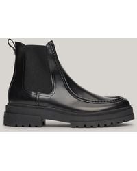 Tommy Hilfiger - Patent Leather Chunky Cleat Chelsea Boots - Lyst