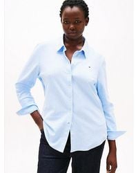 Tommy Hilfiger - Curve 1985 Slim Fit Bluse Aus Baumwoll-Piqué - Lyst