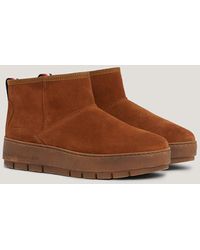 Tommy Hilfiger - Warm Lined Suede Low Snow Boots - Lyst