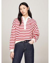 Tommy Hilfiger - Relaxed Fit Rugbyshirt Met Bretonse Streep - Lyst