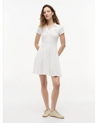 Tommy Hilfiger - Ribbed Fit And Flare Mini Polo Dress - Lyst