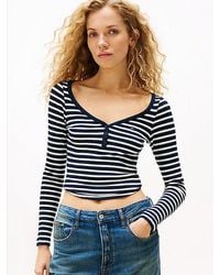 Tommy Hilfiger - Wafelgebreide Henley-Longsleeve - Lyst