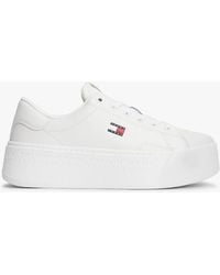 Tommy Hilfiger - Platform Cupsole Trainers With Leather - Lyst