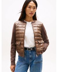 Tommy Hilfiger - Licht Gewatteerd Jack Met Gebreide Mouwen - Lyst