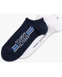 Tommy Hilfiger - 2-Pack Logo Stripe Trainer Socks - Lyst