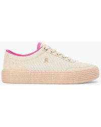 Tommy Hilfiger - Th Monogram Canvas Rope Platform Trainers - Lyst
