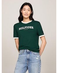Tommy Hilfiger - Hilfiger Monotype T-Shirt mit geflocktem Logo - Lyst