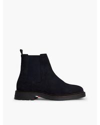 Tommy Hilfiger - Suede Embossed Cleat Chelsea Boots - Lyst