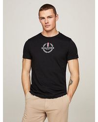Tommy Hilfiger - Camiseta Global Stripe de corte slim con logo - Lyst