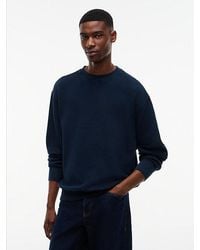 Tommy Hilfiger - Washed Waffle Knit Relaxed Sweatshirt - Lyst