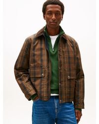 Tommy Hilfiger - Waxed Tartan Check Relaxed Barn Jacket - Lyst