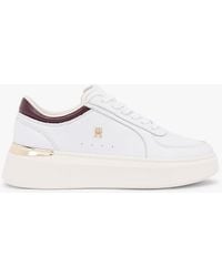 Tommy Hilfiger - Metallic Heel Leather Platform Trainers - Lyst
