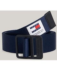 Tommy Hilfiger - Cinturón textil trenzado con hebilla cuadrada - Lyst
