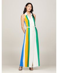 Tommy Hilfiger - Colour-blocked Pleated Maxi Dress - Lyst