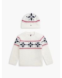 Tommy Hilfiger - Fair Isle Relaxed Jumper And Beanie Set - Lyst