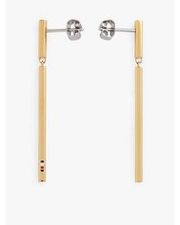 Tommy Hilfiger - Vergulde Oorbellen Met Hanger - Lyst