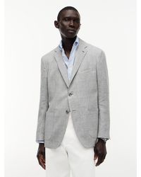 Tommy Hilfiger - Prince Of Wales Check Regular Fit Linen Blend Blazer - Lyst