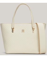 Tommy Hilfiger - Th Monogram Embossed Small Tote - Lyst