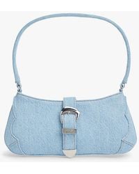 Tommy Hilfiger - Abstract Buckle Denim Shoulder Bag - Lyst