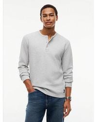 Tommy Hilfiger - Tommy Jeans Washed Waffle Knit Henley Long Sleeve T-Shirt - Lyst