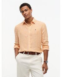 Tommy Hilfiger - Regular Fit Bengal Stripe Pure Linen Shirt - Lyst