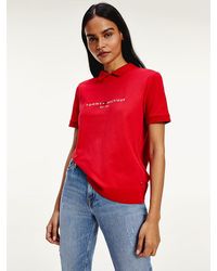 Tommy Hilfiger Essentials Polo Van Biologisch Katoen - Rood