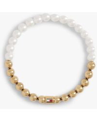 Tommy Hilfiger - Bracelet À Perles Bicolores Plaqué Or - Lyst