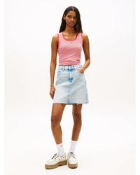 Tommy Hilfiger - Ultra High Mom Denim Mini Skirt - Lyst