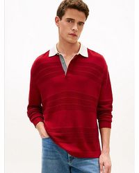Tommy Hilfiger - Smart Casual Relaxed Fit Rugbyshirt Van Zijdemix - Lyst