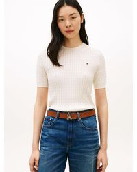 Tommy Hilfiger - Cable Knit Short Sleeve Jumper - Lyst