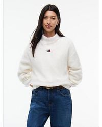 Tommy Hilfiger - Tommy Jeans Tommy Badge Mock Neck Jumper With Alpaca - Lyst