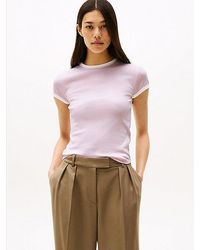 Tommy Hilfiger - Slim Fit T-Shirt Met Geborduurd Logo - Lyst